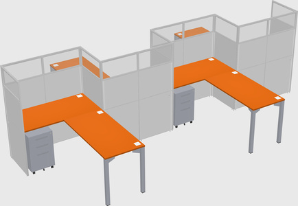 L-shape cubicles