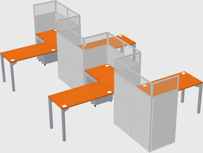 L-shape cubicles