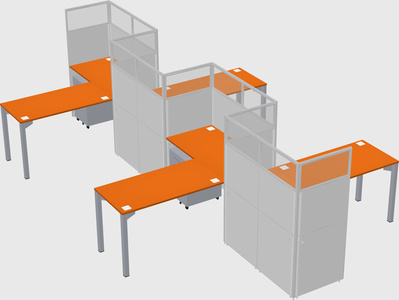 L-shape cubicles