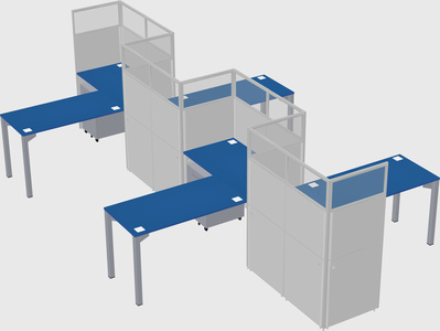 L-shape cubicles
