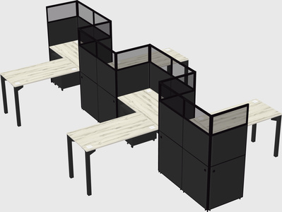L-shape cubicles