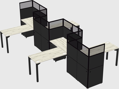 L-shape cubicles