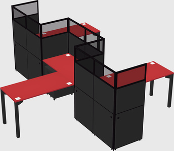 L-shape cubicles