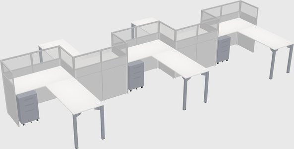 L-shape cubicles