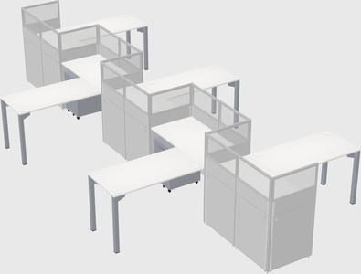 L-shape cubicles