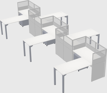L-shape cubicles