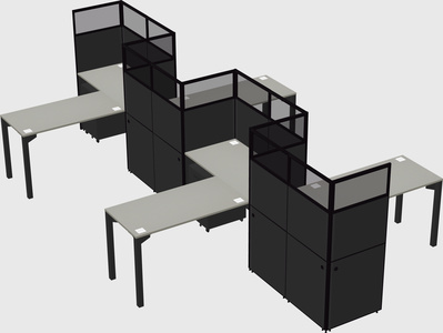 L-shape cubicles