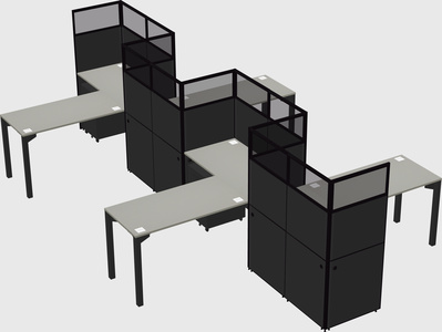 L-shape cubicles