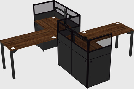 L-shape cubicles