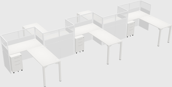 L-shape cubicles