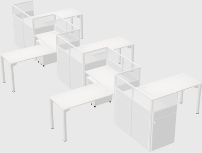 L-shape cubicles