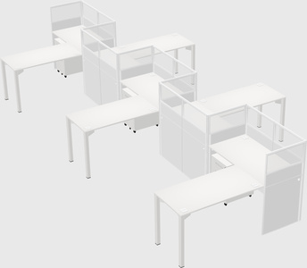 L-shape cubicles