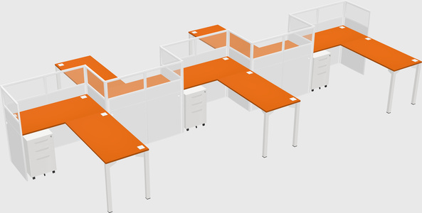 L-shape cubicles