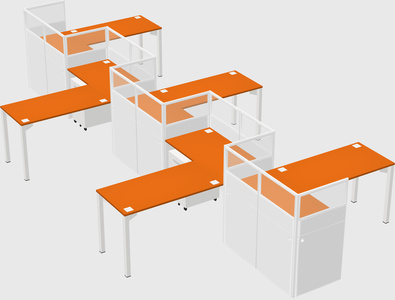 L-shape cubicles