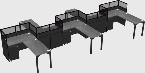 L-shape cubicles