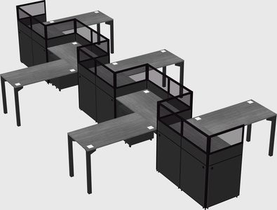 L-shape cubicles
