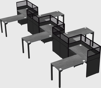 L-shape cubicles