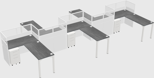L-shape cubicles