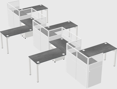 L-shape cubicles