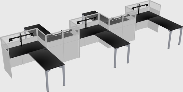 L-shape cubicles