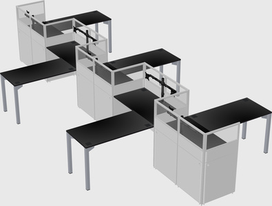 L-shape cubicles