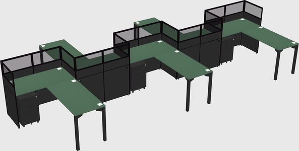 L-shape cubicles