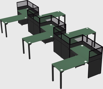L-shape cubicles