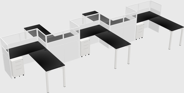 L-shape cubicles