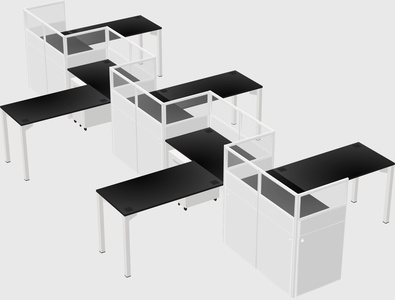 L-shape cubicles