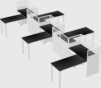 L-shape cubicles