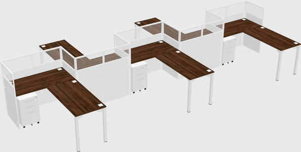 L-shape cubicles