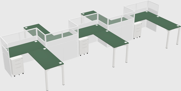 L-shape cubicles