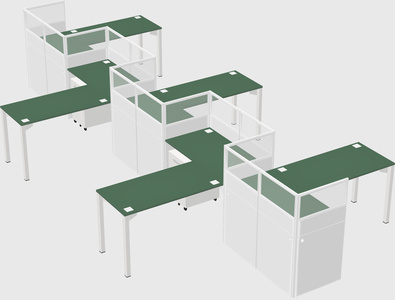L-shape cubicles