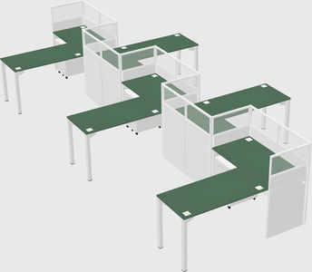 L-shape cubicles