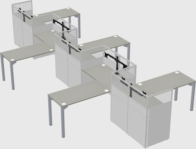 L-shape cubicles