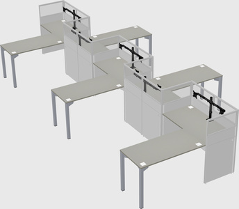 L-shape cubicles
