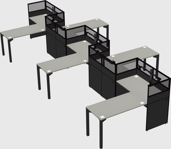 L-shape cubicles