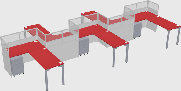 L-shape cubicles