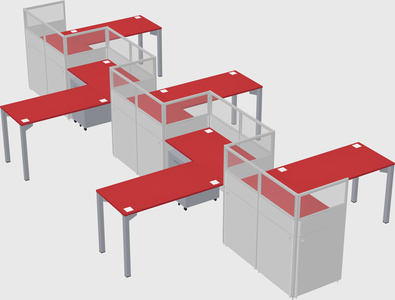 L-shape cubicles