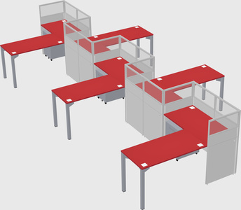 L-shape cubicles