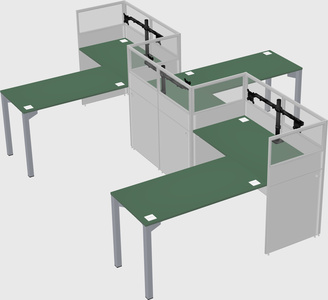 L-shape cubicles