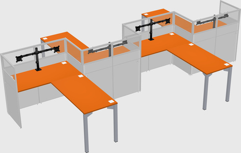 L-shape cubicles