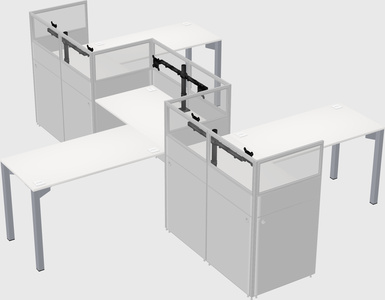 L-shape cubicles