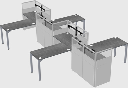 L-shape cubicles