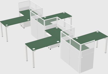 L-shape cubicles