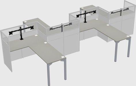 L-shape cubicles