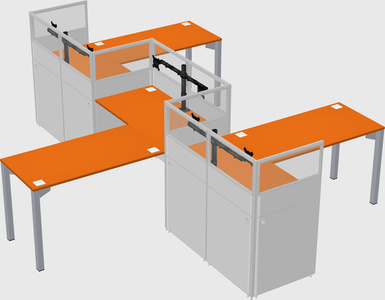 L-shape cubicles