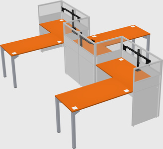 L-shape cubicles