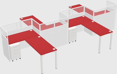 L-shape cubicles