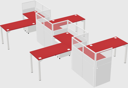 L-shape cubicles